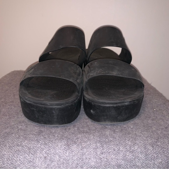 Croc Black Platform Sandals 9 - Picture 6 of 9